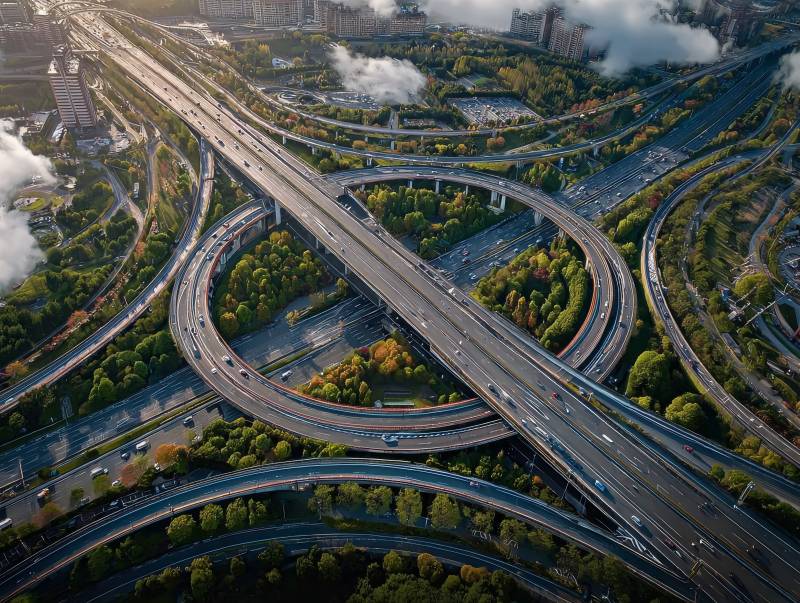 城市立交桥航拍图片