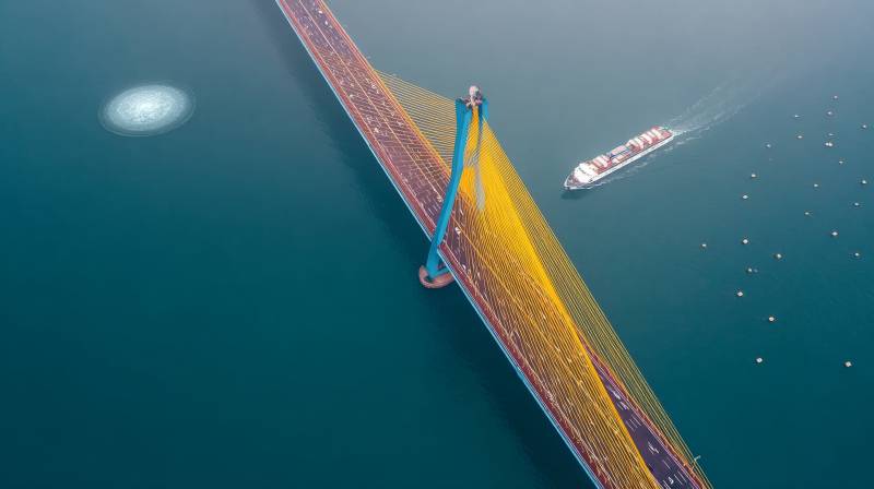 跨海大桥航拍图片