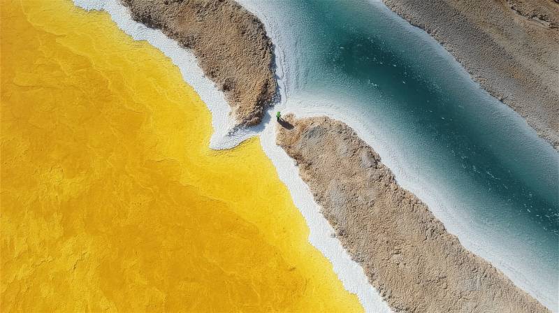 黄蓝交界奇景图片