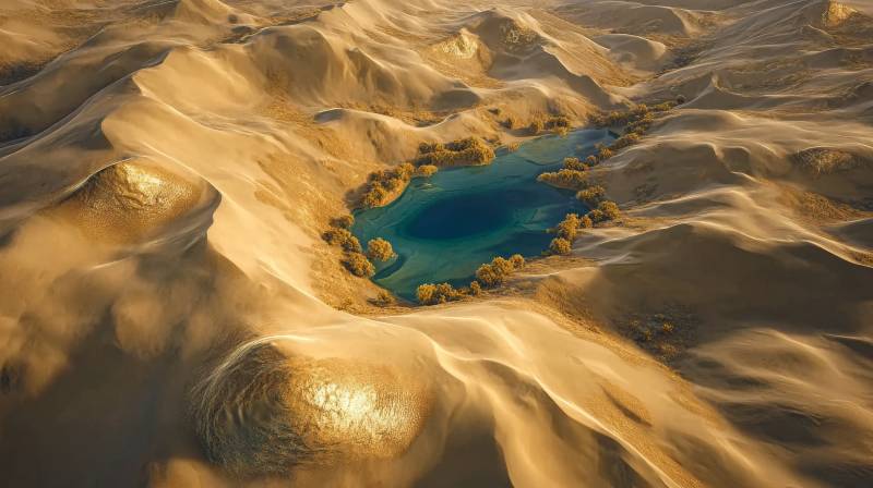 沙漠绿洲奇景图片