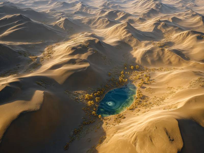 沙漠绿洲奇景图片