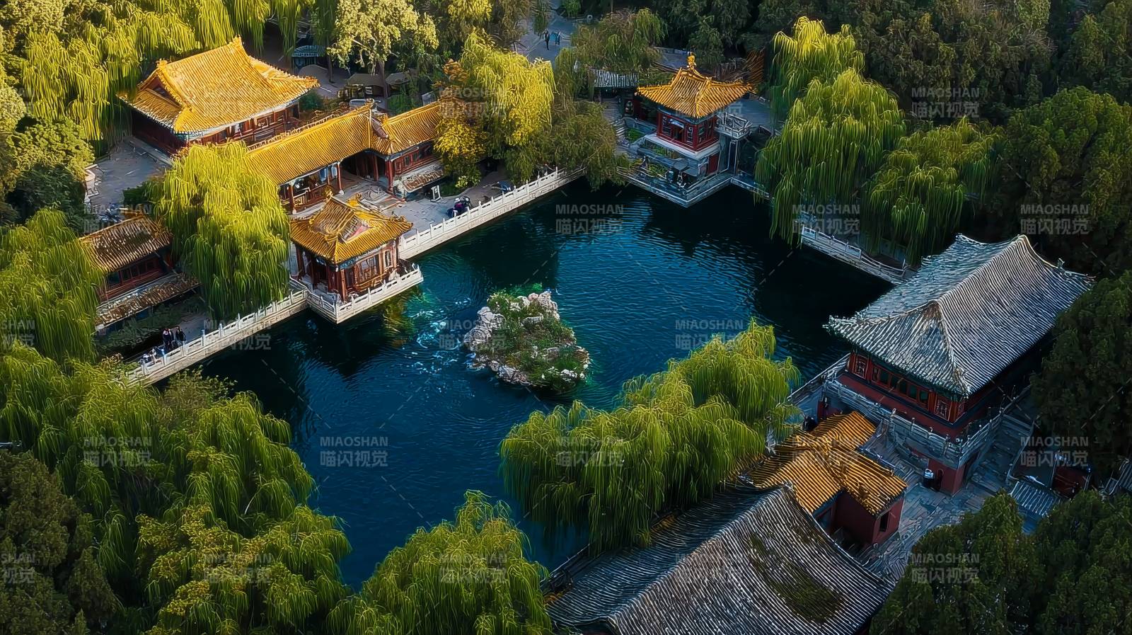 园林水景图图片