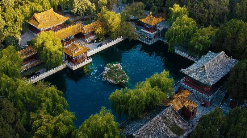 园林水景图图片