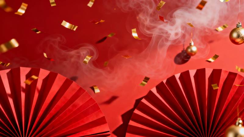 喜庆红金迎新春图片