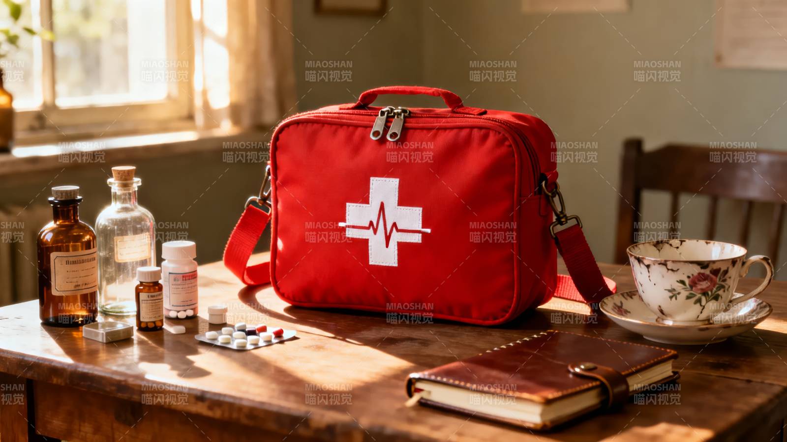 急救包与药品摆设图片