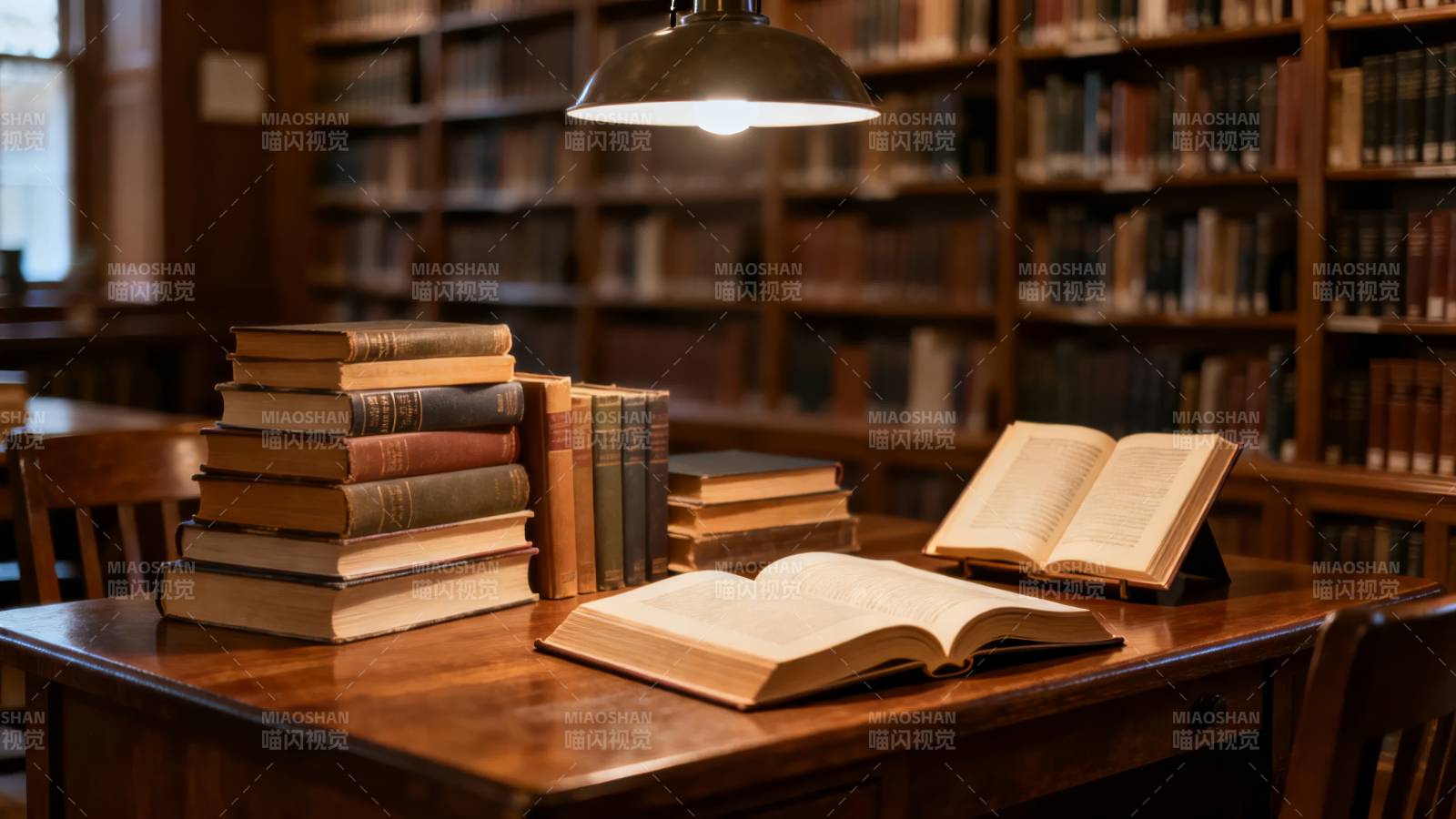 书桌上的阅读时光图片