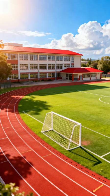 校园操场风光图片