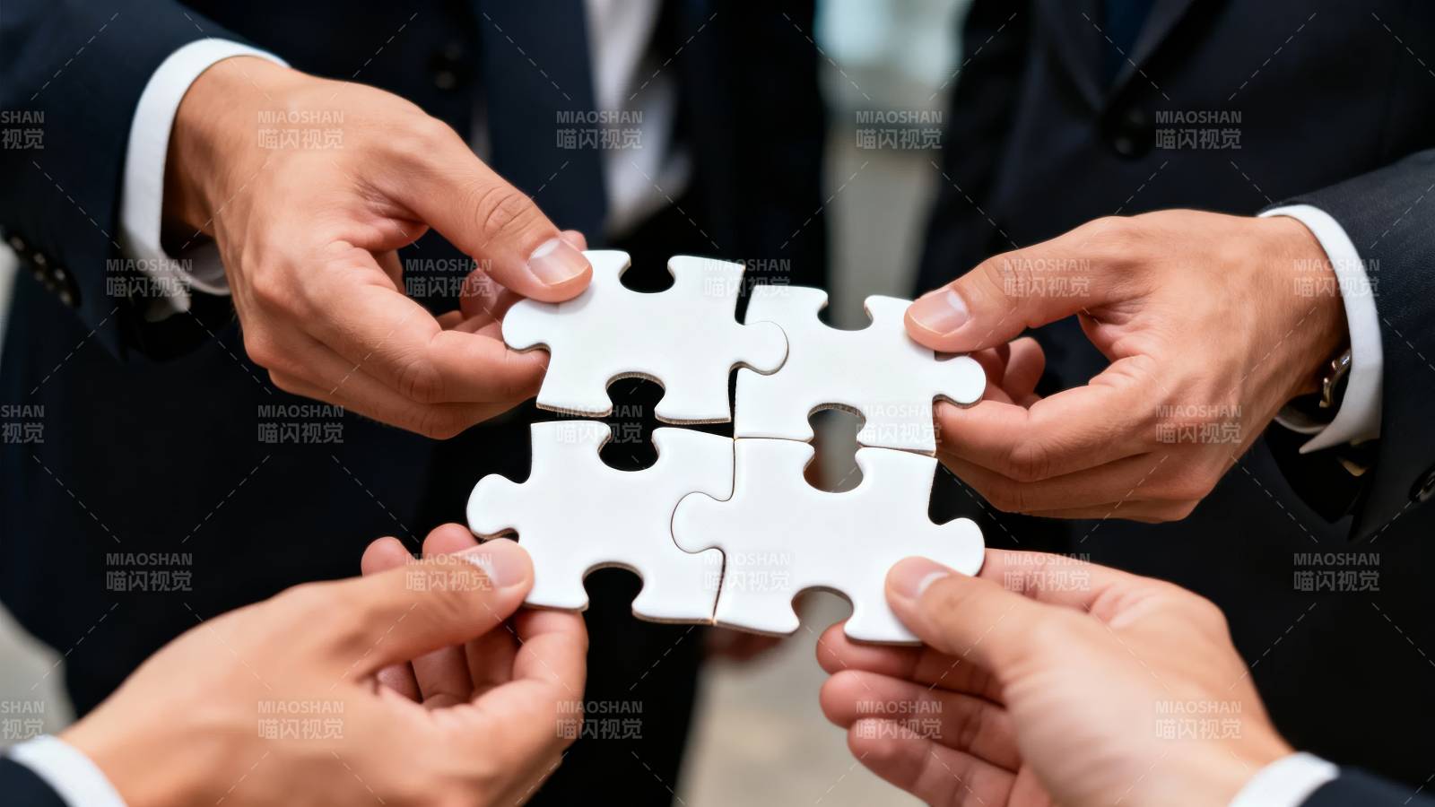 合作共赢拼图图片