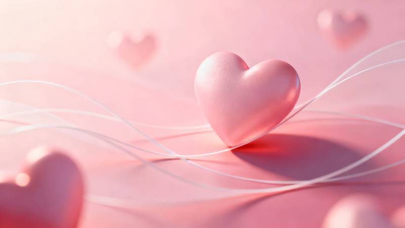 粉色心形浪漫背景图片