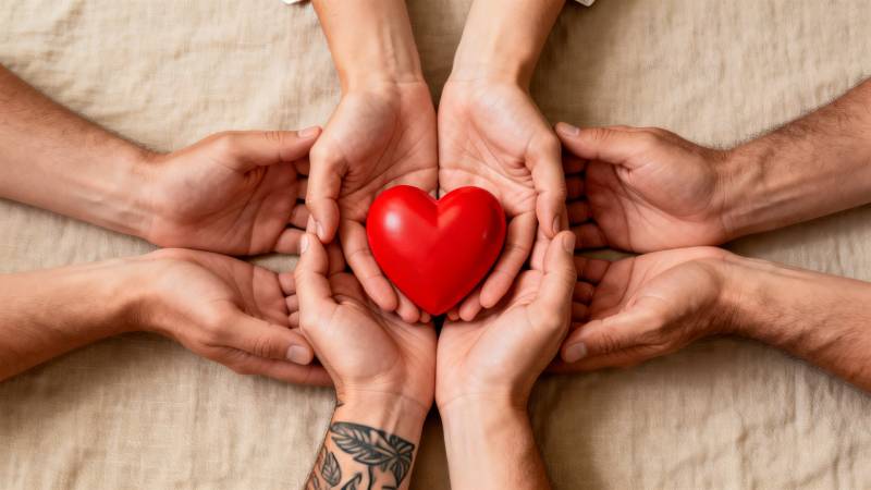 双手捧心 爱在传递图片