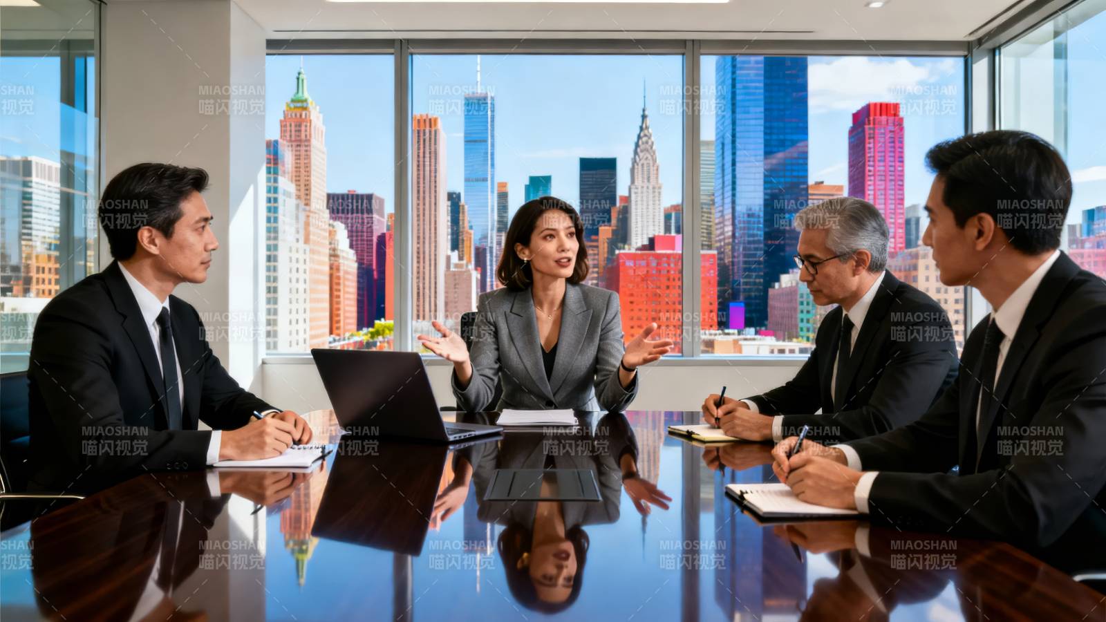 商务会议讨论中图片