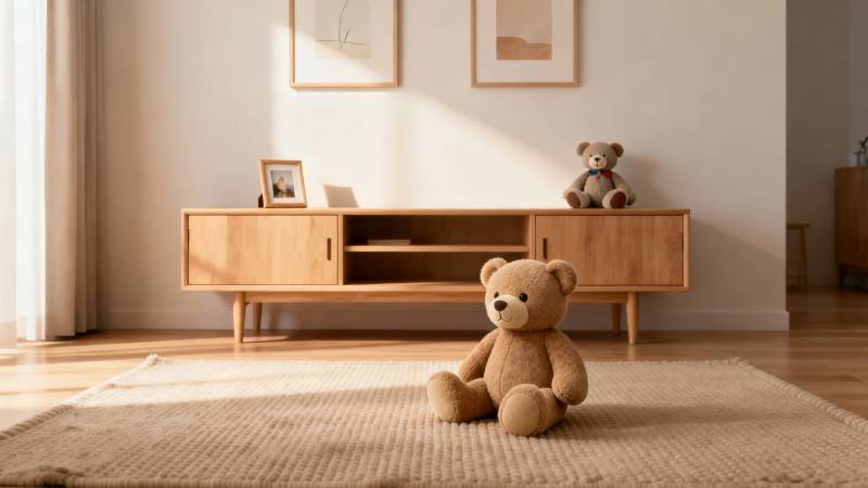 温馨客厅里的小熊图片