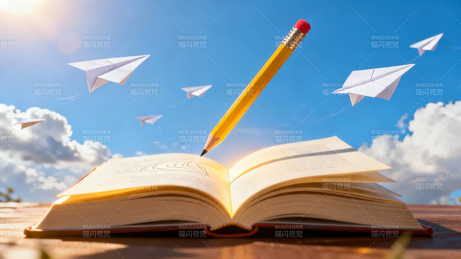 书页飞纸飞机图片