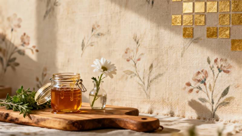 蜂蜜花香静谧时光图片