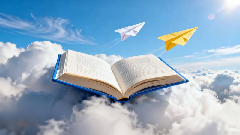 书页间的飞行梦图片