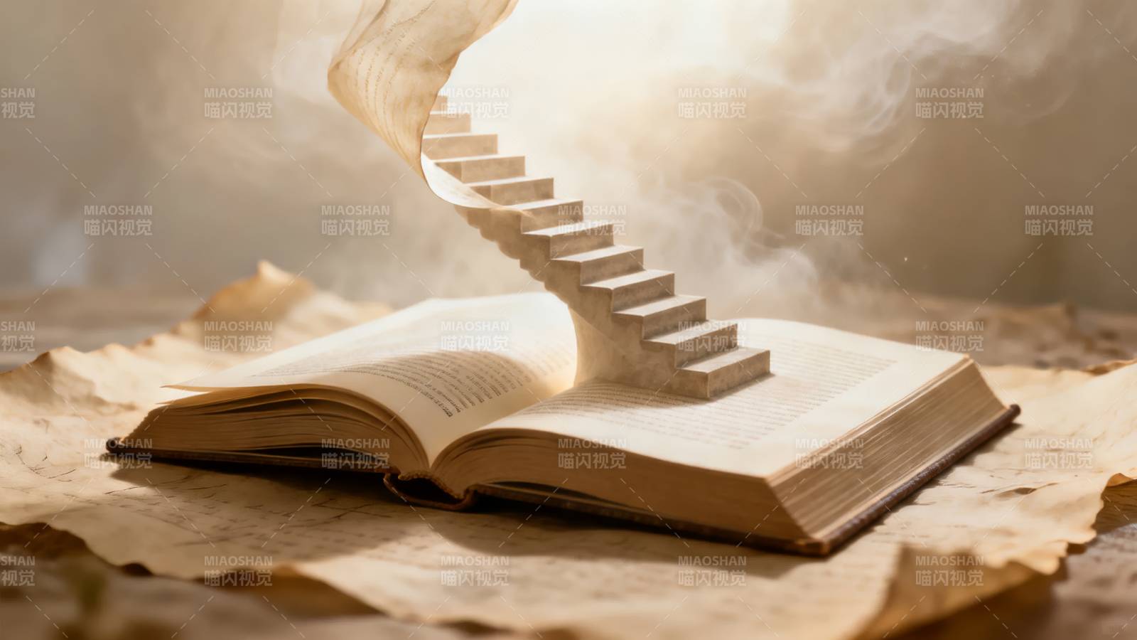 书页间的阶梯图片