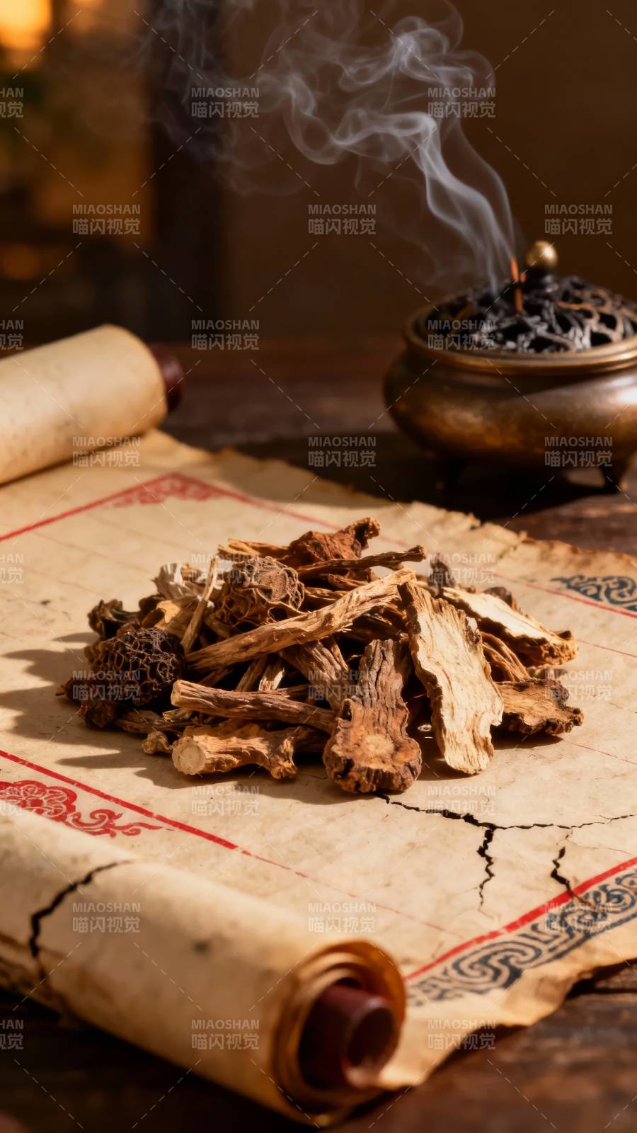 古卷香药图图片