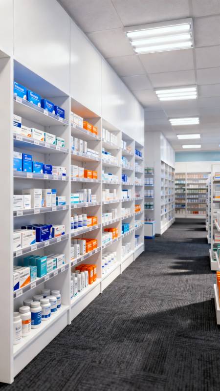 药房货架陈列图图片