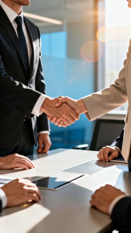 商务握手合作瞬间图片