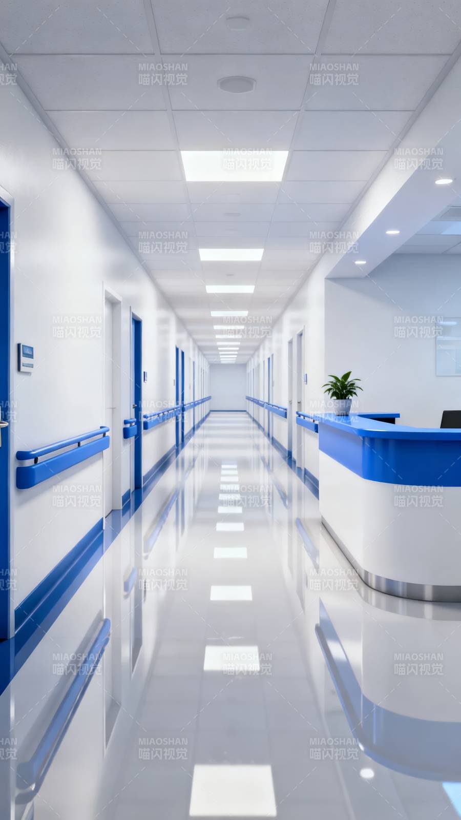 现代医院走廊图片