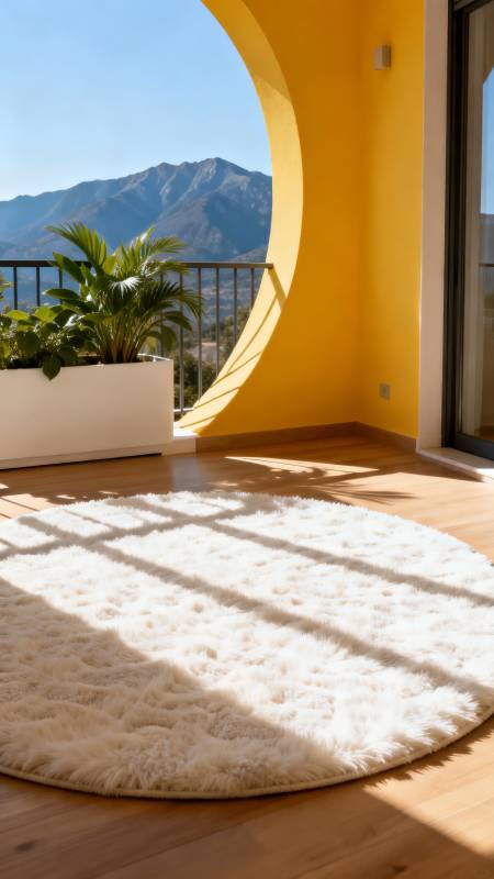 阳光下的圆形阳台图片