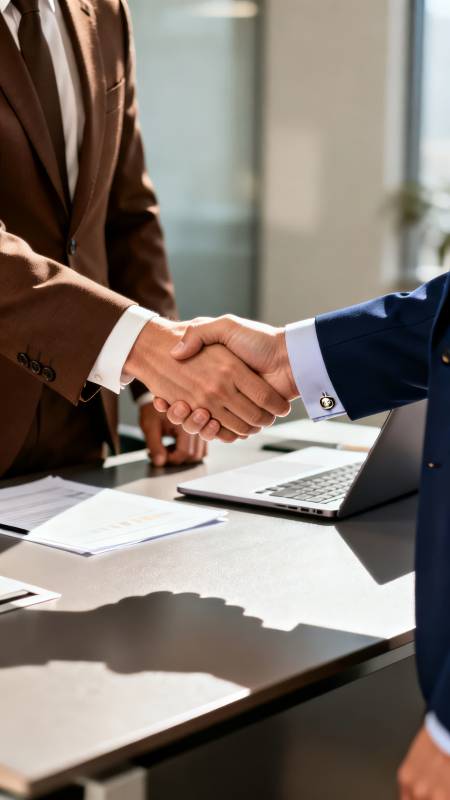 商务握手合作瞬间图片