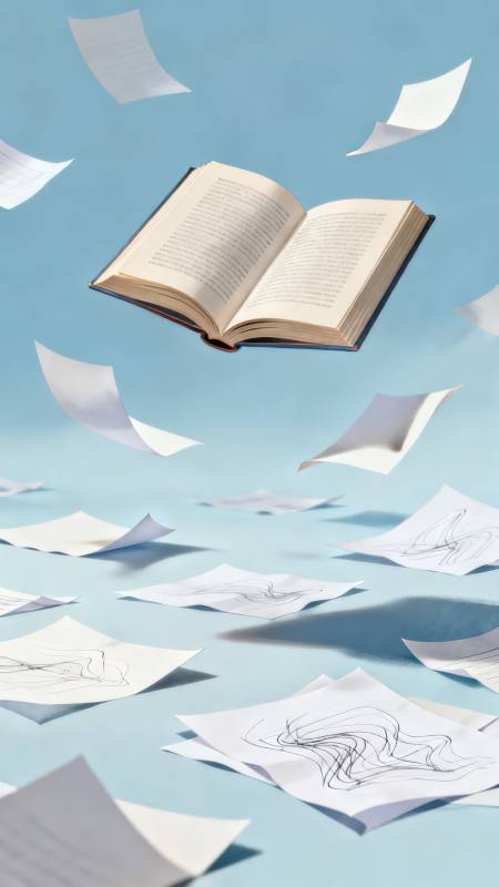 书页纷飞图片