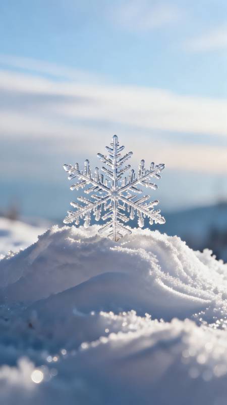 晶莹雪花映蓝天图片