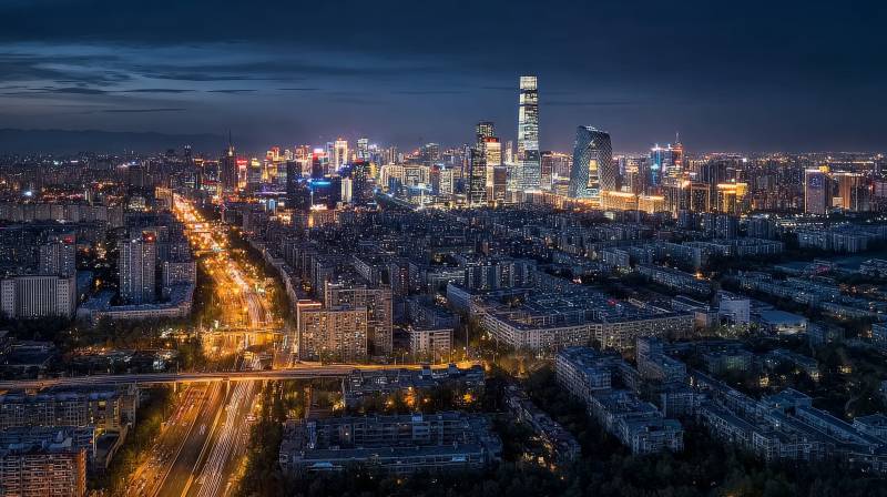 夜幕下的城市灯火图片