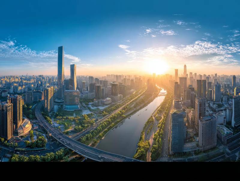 城市晨曦美景图片