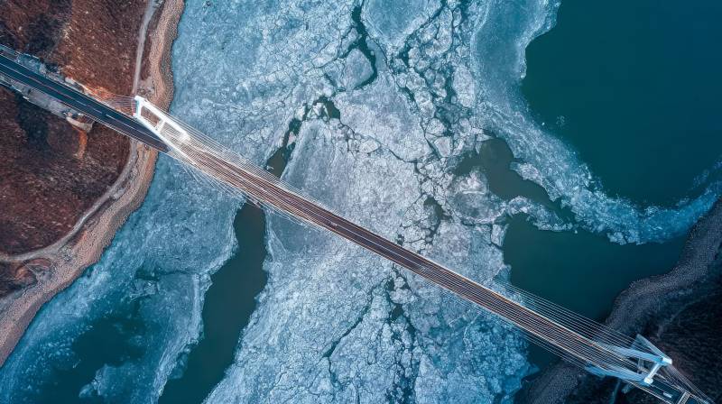 冰河上的大桥图片