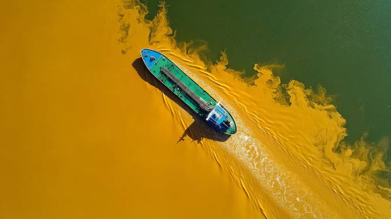 黄水绿船航迹图片