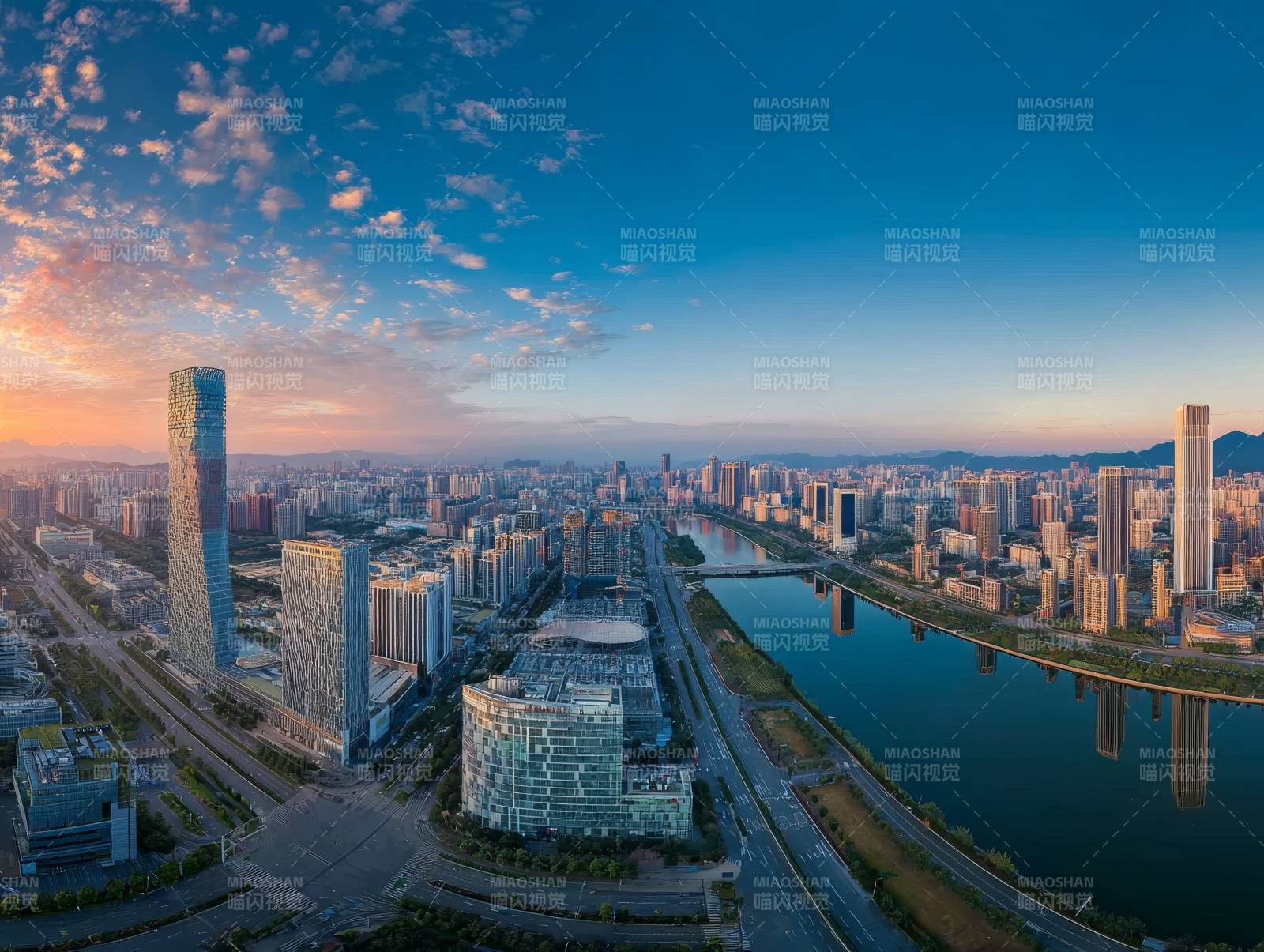 城市天际线美景图片