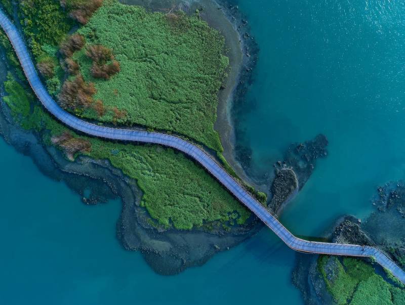 碧水绿洲曲径通幽图片