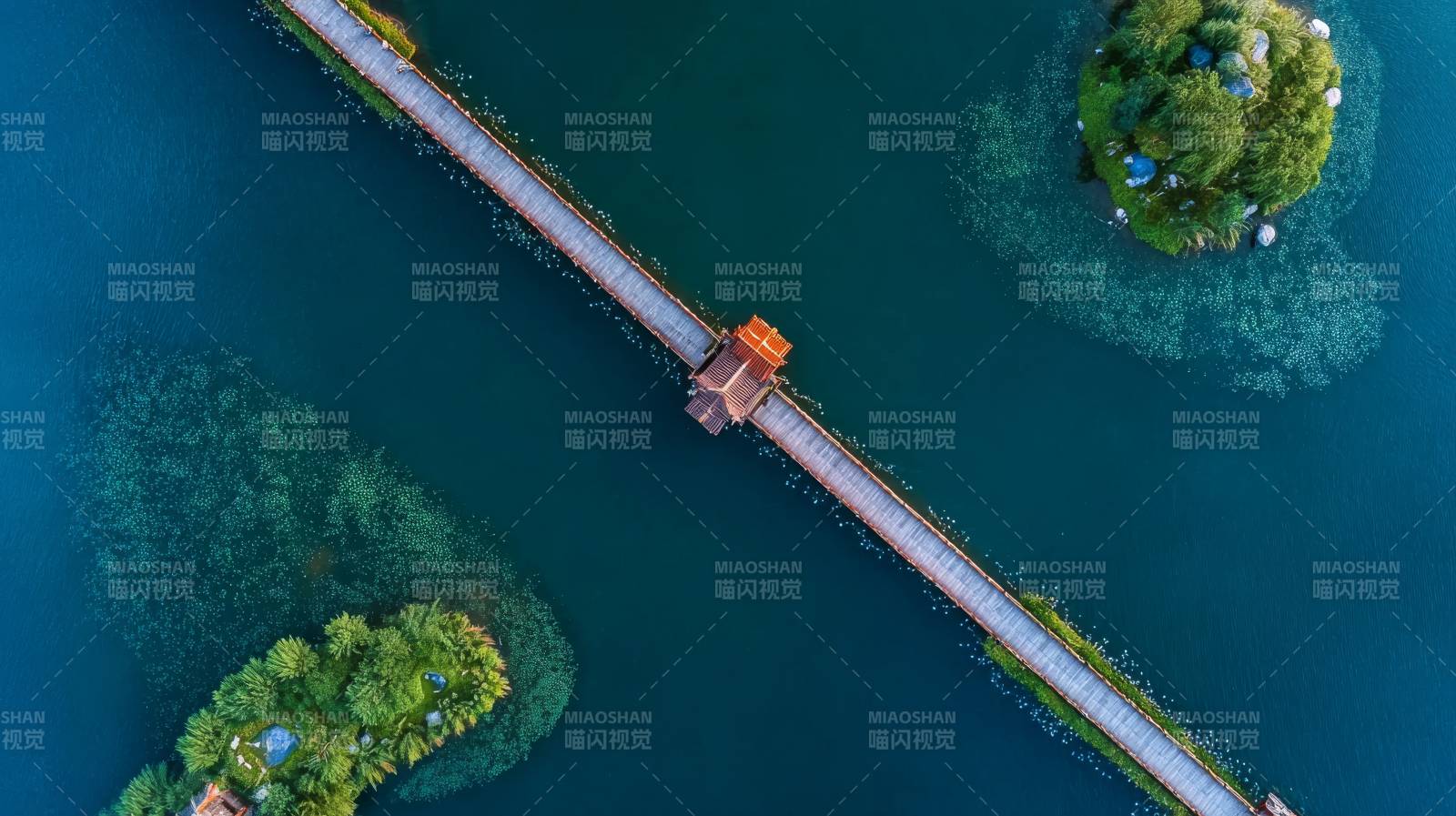 空中俯瞰桥景图片