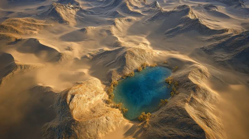 沙漠绿洲奇景图片