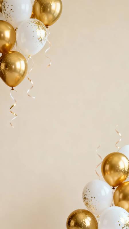 金白气球庆贺图片