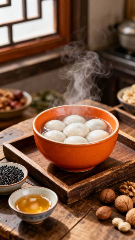 热腾腾的汤圆图片