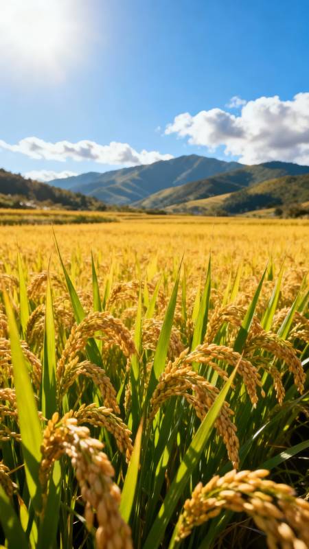 金稻迎风舞山川图片