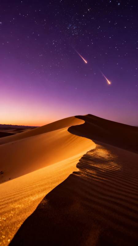 星河沙漠夜景图片