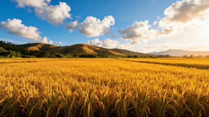 金秋稻田风光图片