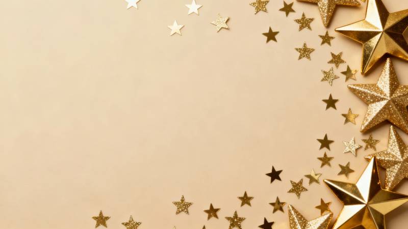 金色星星装饰背景图片