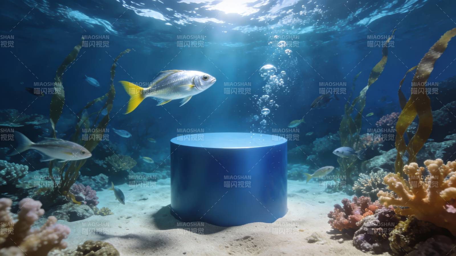 海底蓝柱奇景图片