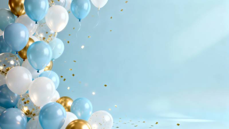 气球飘扬庆生时图片