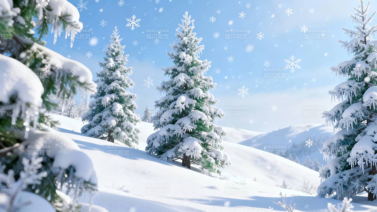 雪松冬景图片