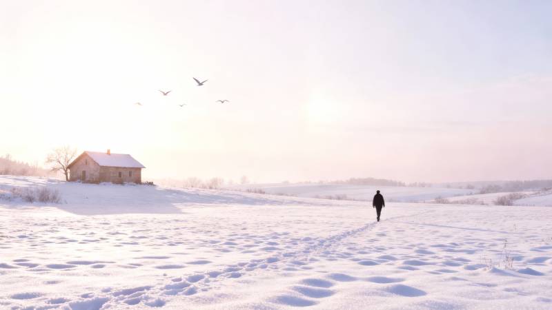 雪原独行图片