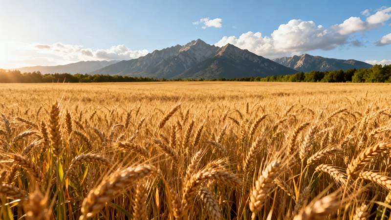 金麦映山 秋日丰收图片