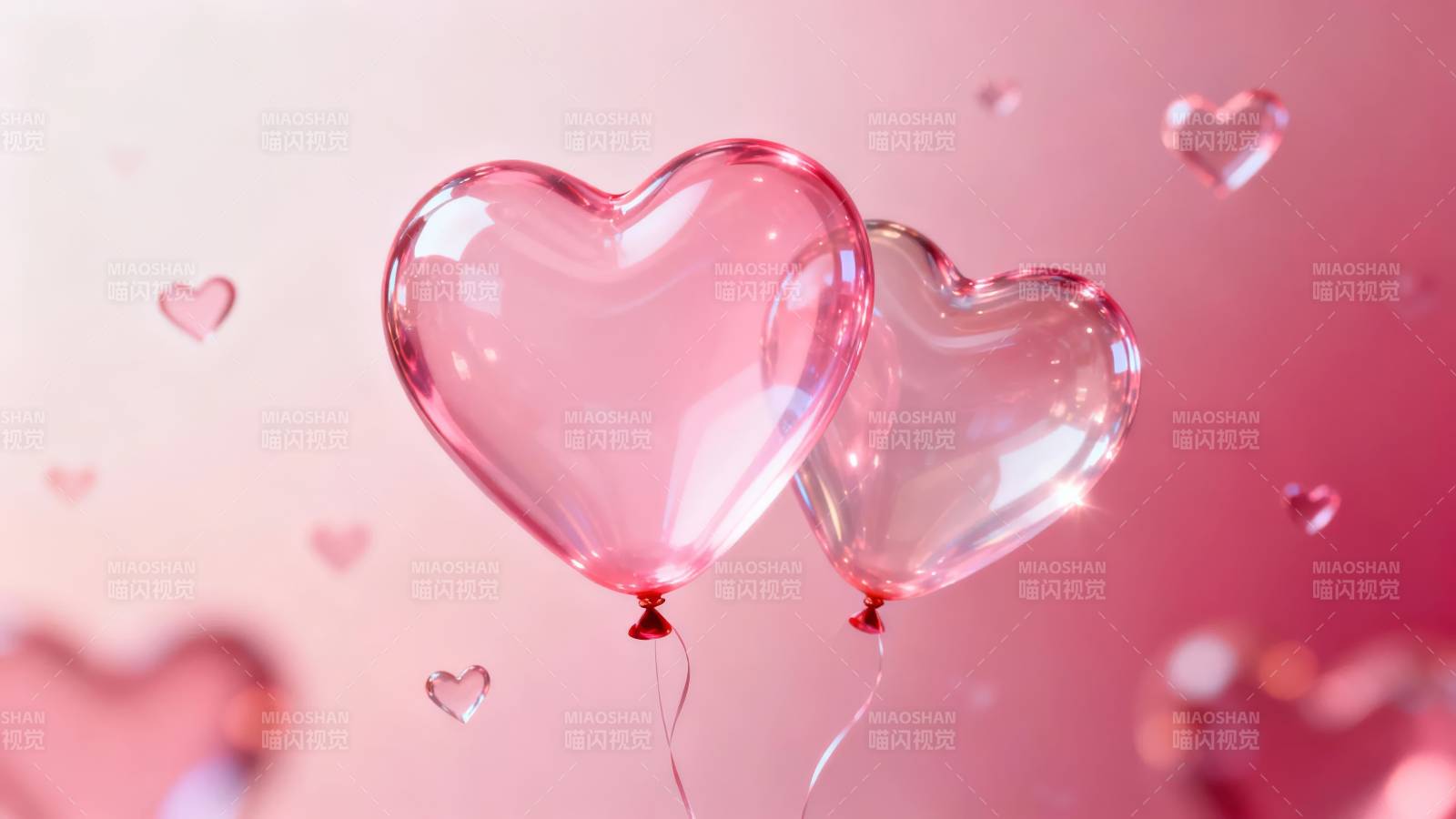 爱心气球飘浮图片
