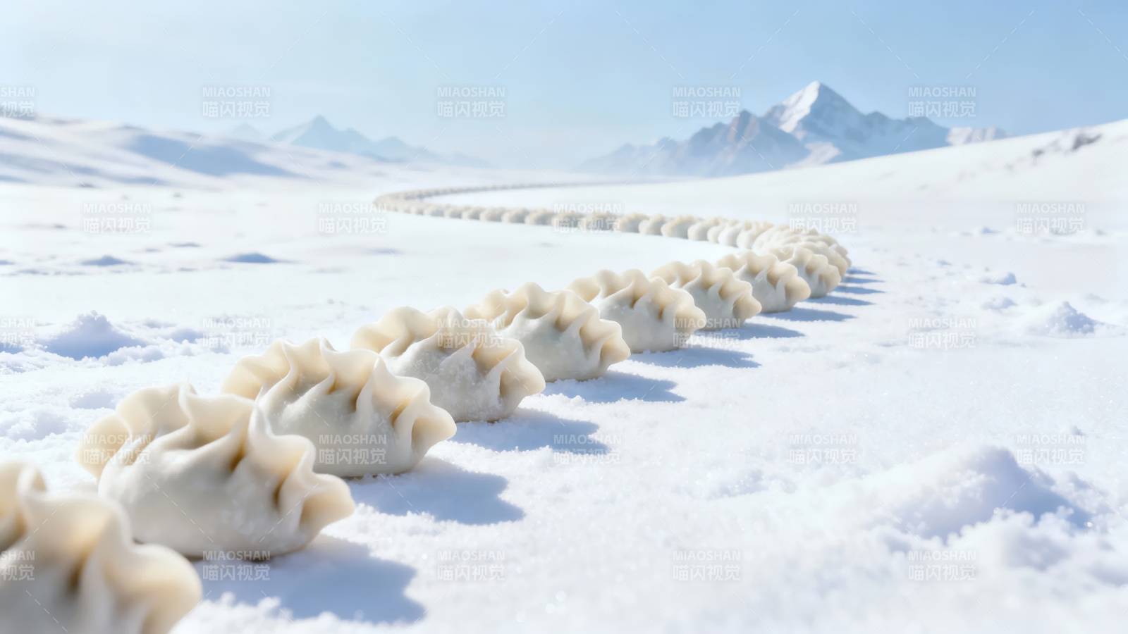 雪地饺子链图片