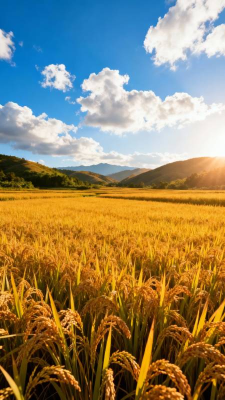 金秋稻田风光图片